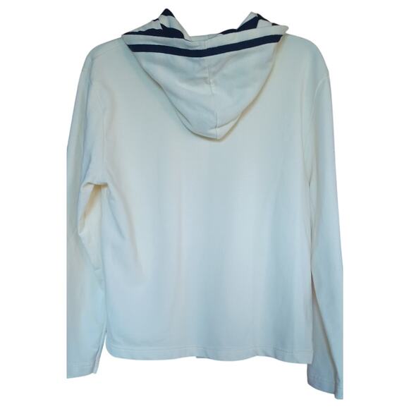 AW Sport Allyson Whitmore Zip Up Hoodie Butter Yellow Blue Stripes Women's Large - Picture 4 of 6